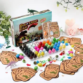 60 Adet çocuklar için doğum günü hediyesi Paskalya Günü Hediyeleri dinozor yumurtası Kuluçka Kartları Toplu Eğlenceli Dinozor Parti Süslemeleri Paskalya İyilik
