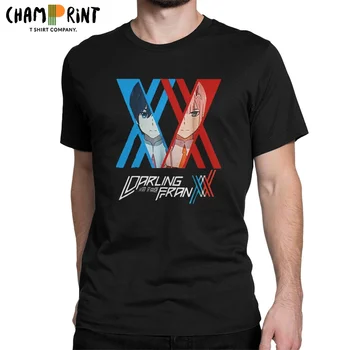 Sevgilim Franxx İçinde Sıfır İki T-Shirt Erkekler için Kız Kawaii Eğlence Saf Pamuk Tee Gömlek Kısa Kollu T Gömlek Klasik Giyim