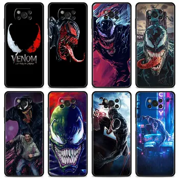 Marvel Venom Kahraman Cep Telefonu İçin Xiaomi Poco X3 X4 NFC M3 M4 Pro F3 F4 GT Mi 12 11 Pro Lite 10T 11T 9 Kılıf Coque Funda