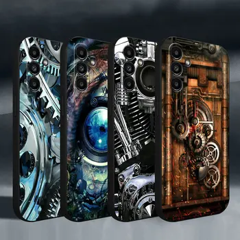 Steampunk Dişli Mekanik Silikon Kılıf Samsung Galaxy A71 A51 A30 A40 A50 A31 A20e A10e A10s A20s A20 A10 A70 A41 Kapak