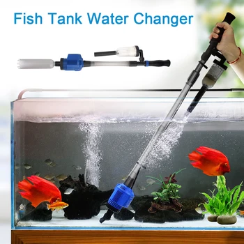 ABD Plug Balık Tankı Kum Yıkama Elektrikli Sifon Filtre Vakum Çakıl su Değiştirici Akvaryum Sifon Kumandalı Temizleyici
