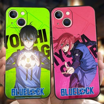 Mavi Kilit Anime Seishiro Nagi Lüks Telefon Kılıfı İçin iPhone 11 12 13 14 15 Pro Max Mini X XR XS 7 8 Artı SE Yumuşak Silikon Kapak
