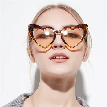 Kalp Şeklinde Kadın Güneş Gözlüğü Marka Tasarımcısı güneş gözlüğü Moda Açık Gözlük Uv400 Güzel Retro Büyük Boy Gözlük