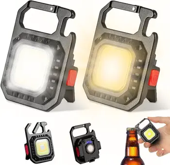 LED Mini el feneri anahtarlık Torch 1000 lümen şarj edilebilir COB su geçirmez taşınabilir çalışma ışığı 5 ışık modları yürüyüş kamp için