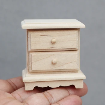 1:12 Evcilik Minyatür Başucu Masa yan kabin Komidin Çekmece Dolap Yatak Odası Modeli Dekor Oyuncak Bebek Evi Aksesuarları